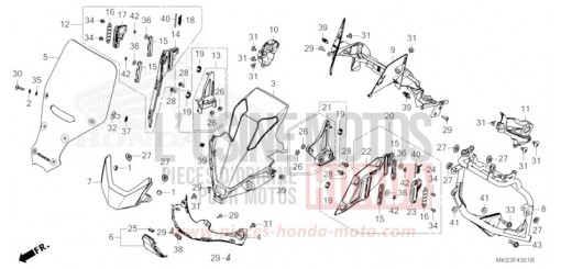 FRONT COVER (CRF1100A2/A4/AL2/AL4/D2/D4/DL2/DL4) CRF1100D2L de 2020